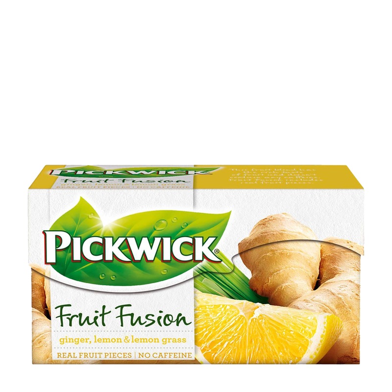 Pickwick Fruit Fusion ginger, lemon & lemongrass fruit & herbal tea, 20 Count