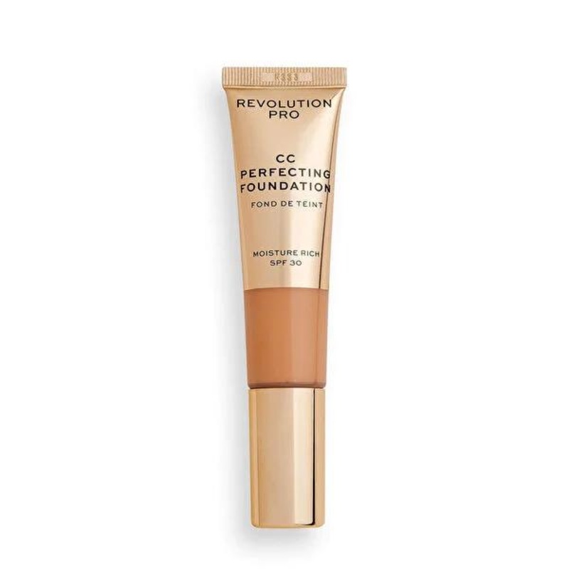 Revolution Pro CC Perfecting Foundation SPF 30 – Anti-Aging Hyaluronic Acid & Collagen Enriched CC Cream for Dry & Combination Skin