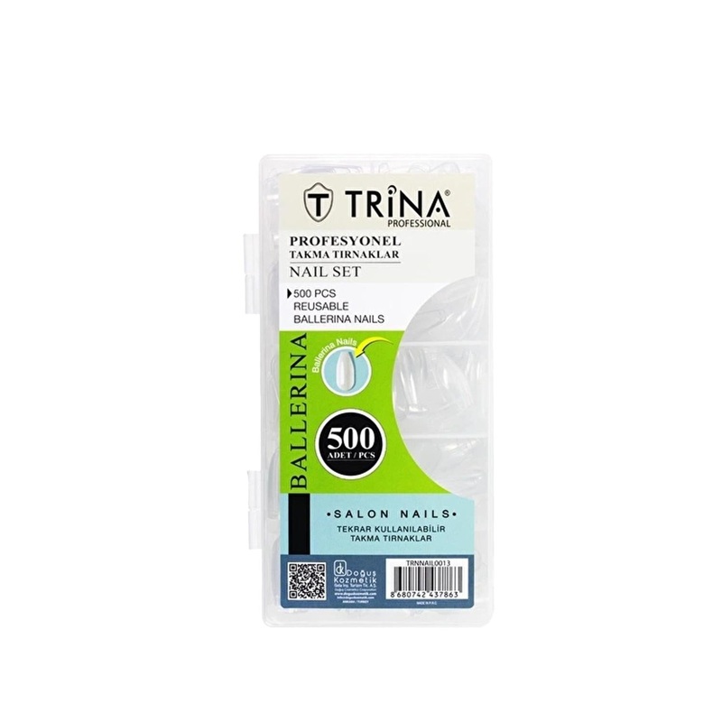 Trina Artificial Ballerina Nails – 500 Pieces, Cosmetic Nail Enhancements for Aesthetic Purposes