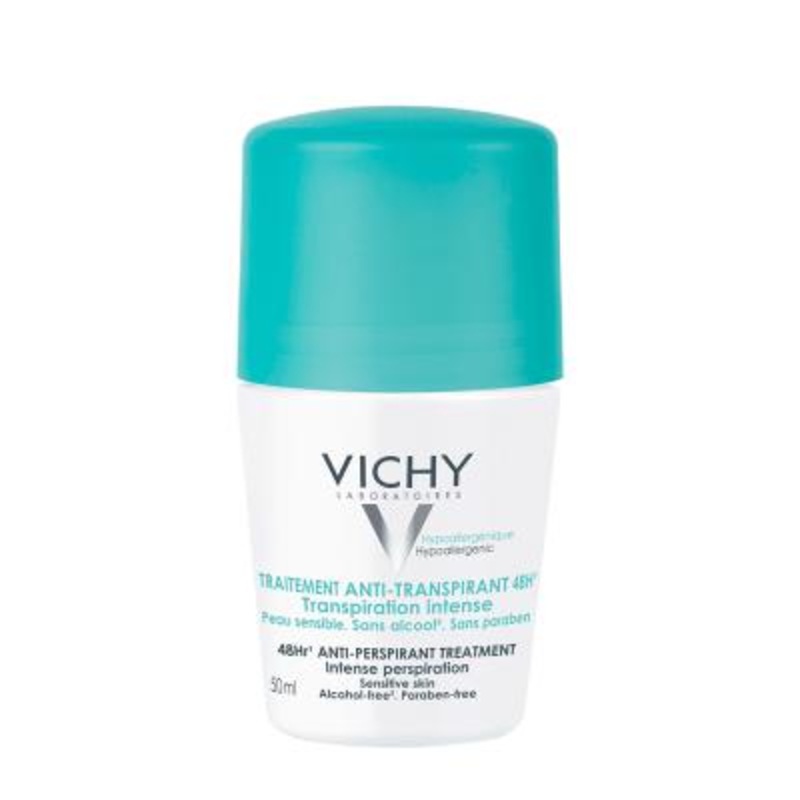 Vichy Intense Anti-Perspirant Deodorant for Excessive Sweating – Long Lasting Sweat & Odor Protection, Alcohol & Paraben-Free, Hypoallergenic