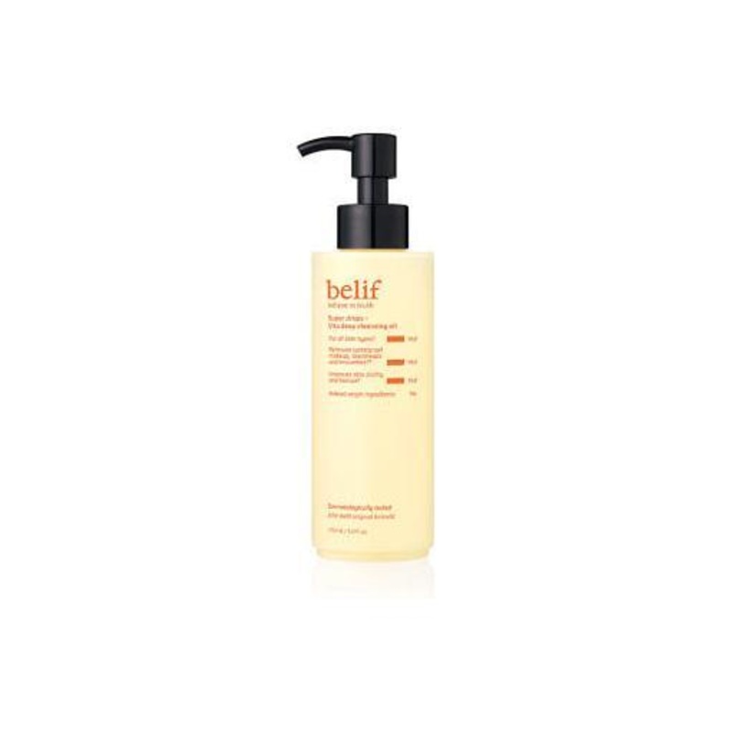 belif Super Drops Vita Deep Cleansing Oil  150ml | Removes Makeup, Blackheads & Dead Skin for Radiant Clarity