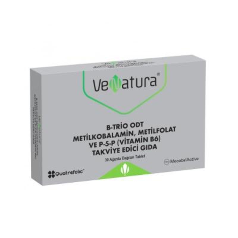 Venatura B-Trio: Advanced Vitamin B Complex – Methylcobalamin, Methylfolate, P-5-P for Enhanced Energy & Nerve Support – 30 Orally Disintegrating Tablets