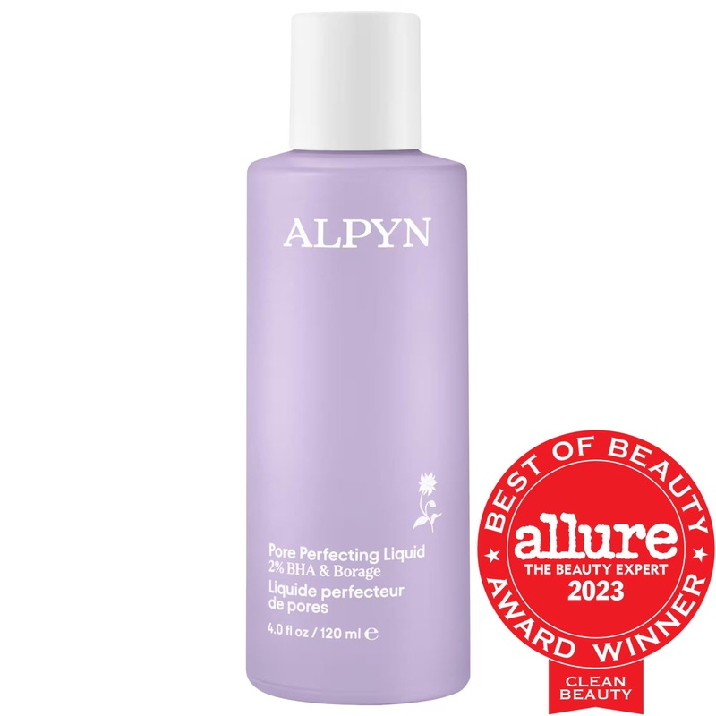 Alpyn Beauty Pore Perfecting Liquid Exfoliator with 2% BHA + Borage – Non-Drying, Vegan Skincare for Minimized Pores