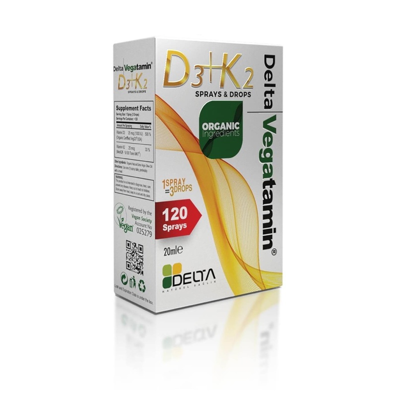 Delta Vitamin D3+K2 Spray: Natural Plant-Based D3 & VitaMK7 K2 for Bone Health & Vegan Supplementation