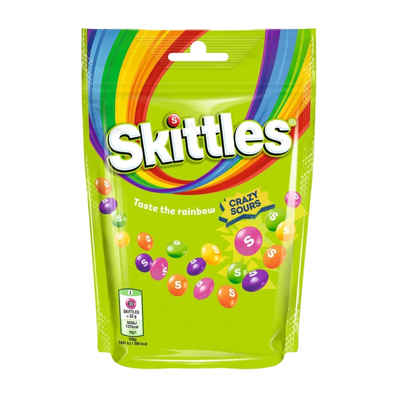Skittles Crazy Sours chewy candy, 136 g