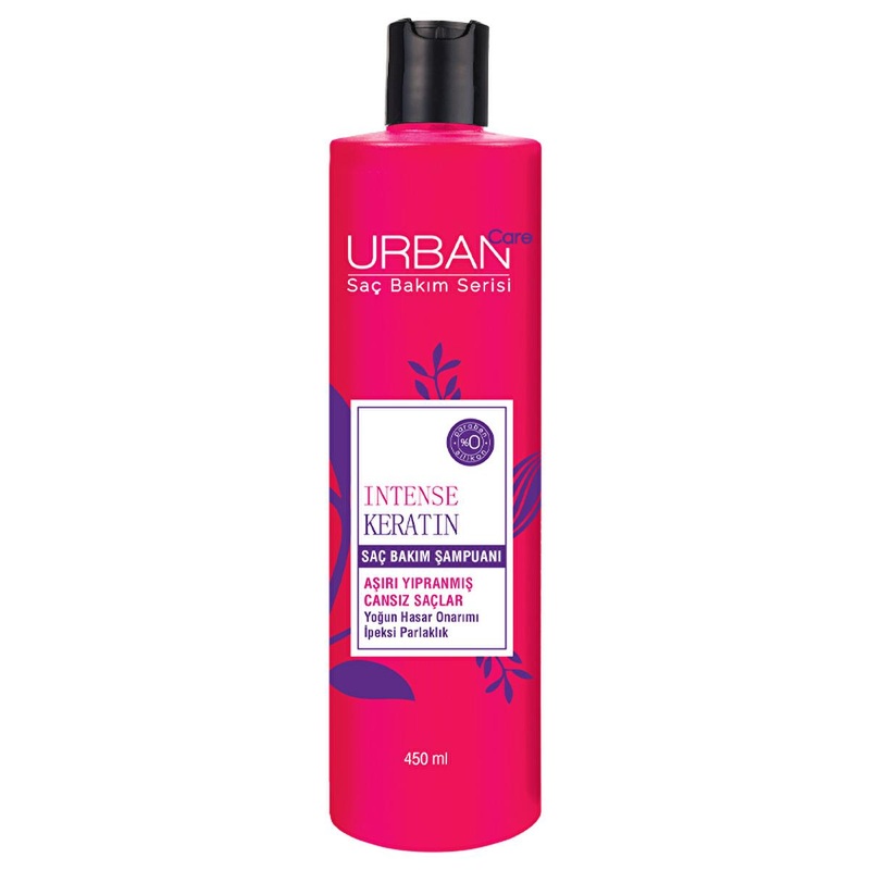 Urban Care Intense Keratin Shampoo – Repairing & Smoothing for Damaged, Dry Hair – Silicone & Paraben Free – 450ml