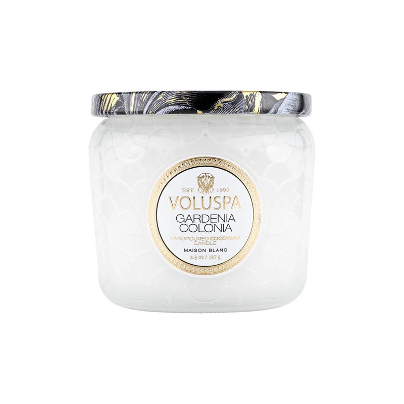 Voluspa Maison Blanc Petite Glass Jar Candle with Lid EUCALYPTUS & WHITE SAGE