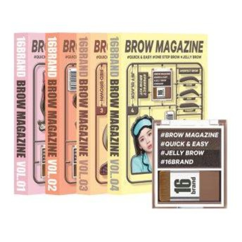 16BRAND 16 Brow Magazine Eyebrow  Quick & Long-Lasting Brow Perfection (3 Shades) Vol.01  ASH BROWN