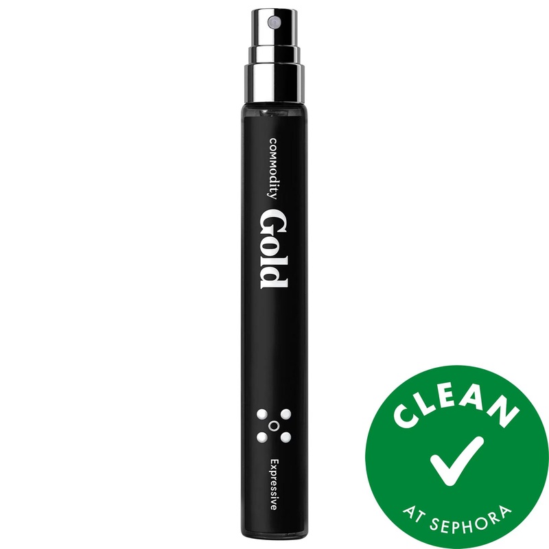 Commodity Gold Eau de Parfum Travel Spray | Warm Spicy Vanilla Perfume – Vegan & Clean | Amber Musk, Long Lasting Scent