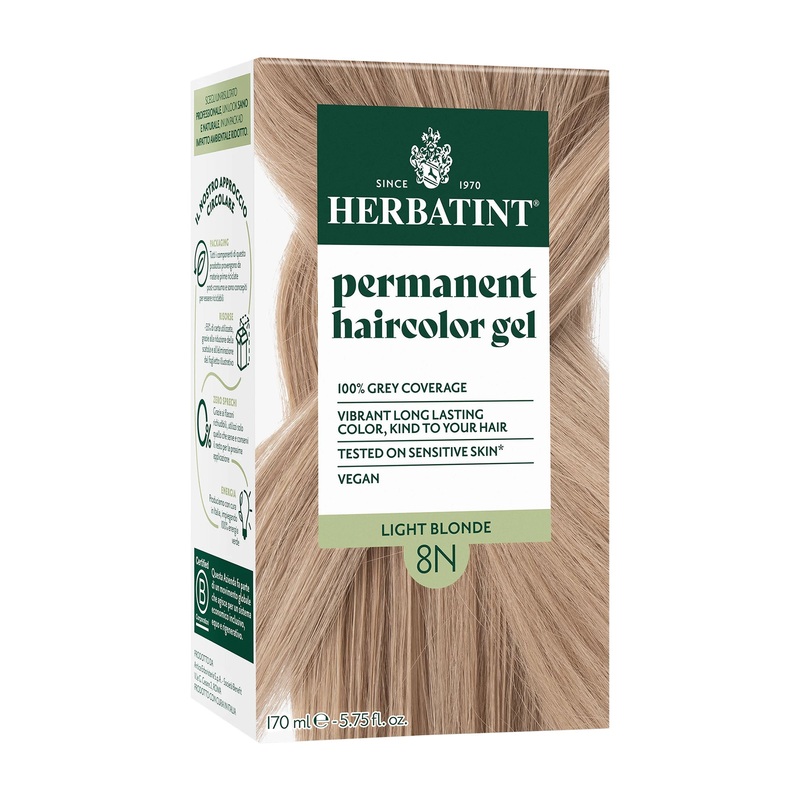 Herbatint 8N Light Blonde permanent hair color gel
