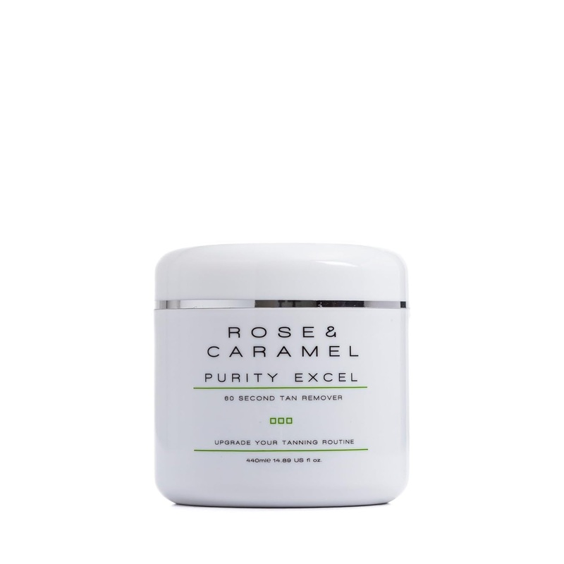Rose & Caramel Purity Excel 60 Second Tan Remover  440ml | Fastest Fake Tan Removal with Mango & Pomegranate Scent