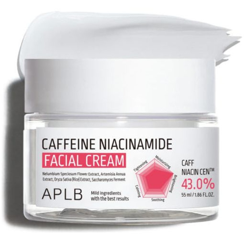 APLB Caffeine Niacinamide Facial Cream  55ml | Energising Hydration & Pore Care for Sensitive Skin