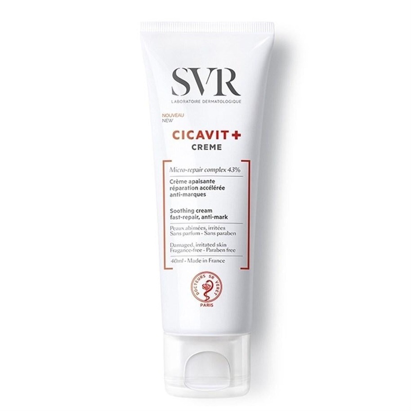SVR Cicavit+ Creme: Intensive Redness Relief & Skin Repair Cream | Hypoallergenic, Fragrance-Free for Sensitive, Damaged Skin (1.35 fl oz)