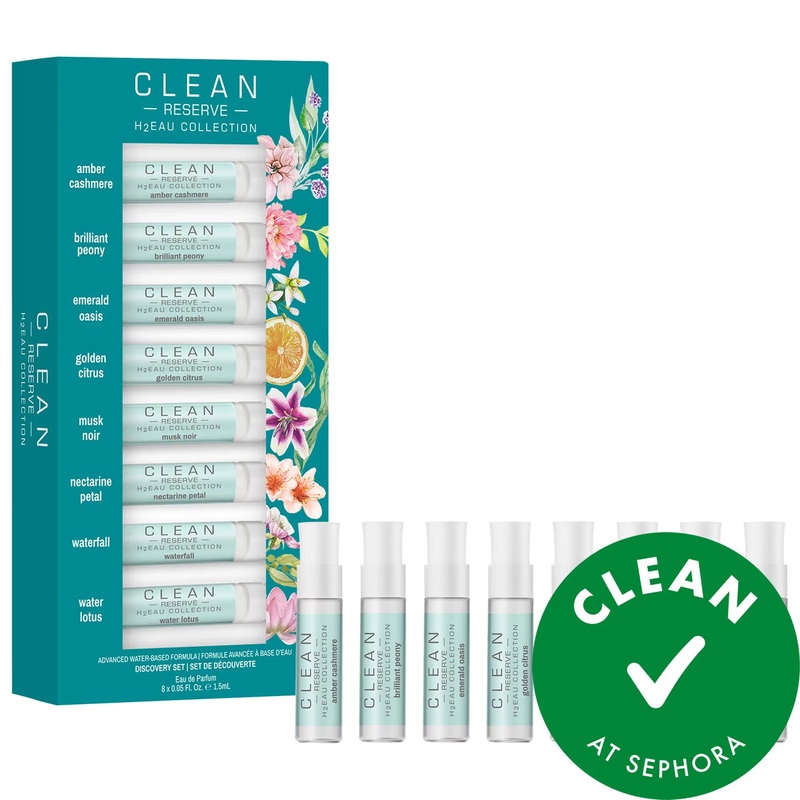 CLEAN RESERVE H2Eau Eau de Parfum Discovery Set – Eco-Friendly Perfume Sampler with 8 Travel-Size Scents