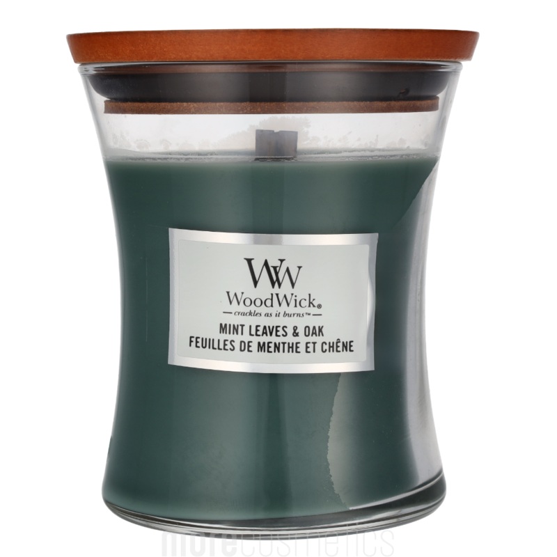 Woodwick Mint Leaves & Oak Medium Hourglass Candle