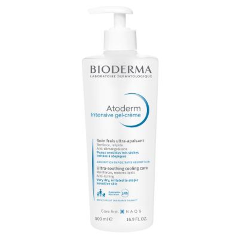 Bioderma Atoderm Intensive Gel Cream – Hypoallergenic Moisturizing Gel Cream for Dry Skin, Fragrance-Free, 16.91 fl oz