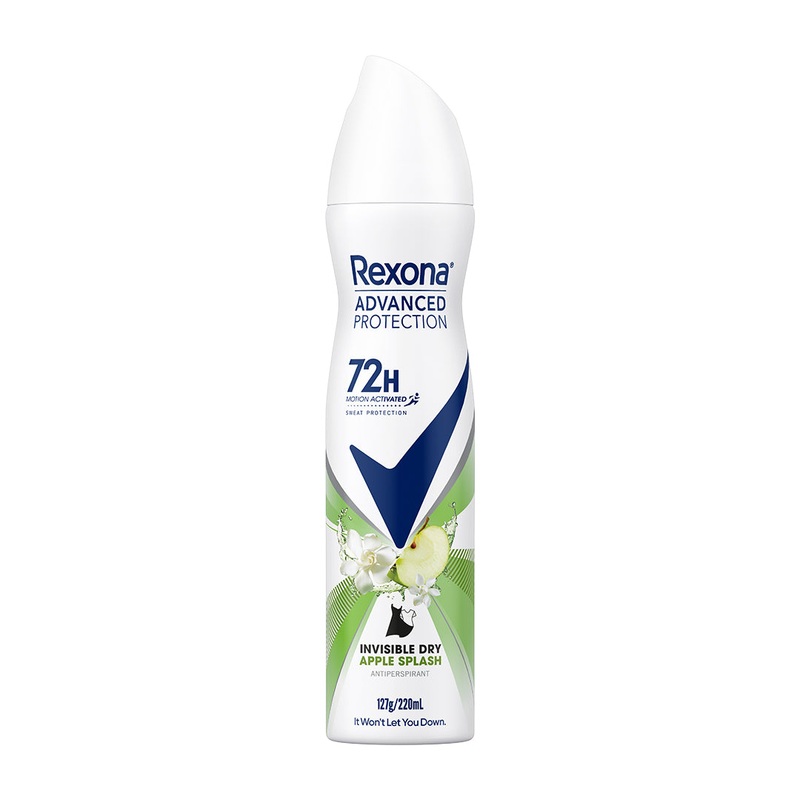 Rexona 72H Invisible Dry Apple Splash Antiperspirant Spray 220ml -AU