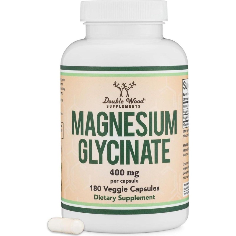 Double Wood Supplements Magnesium Glycinate 400 mg  180 Vegan Capsules