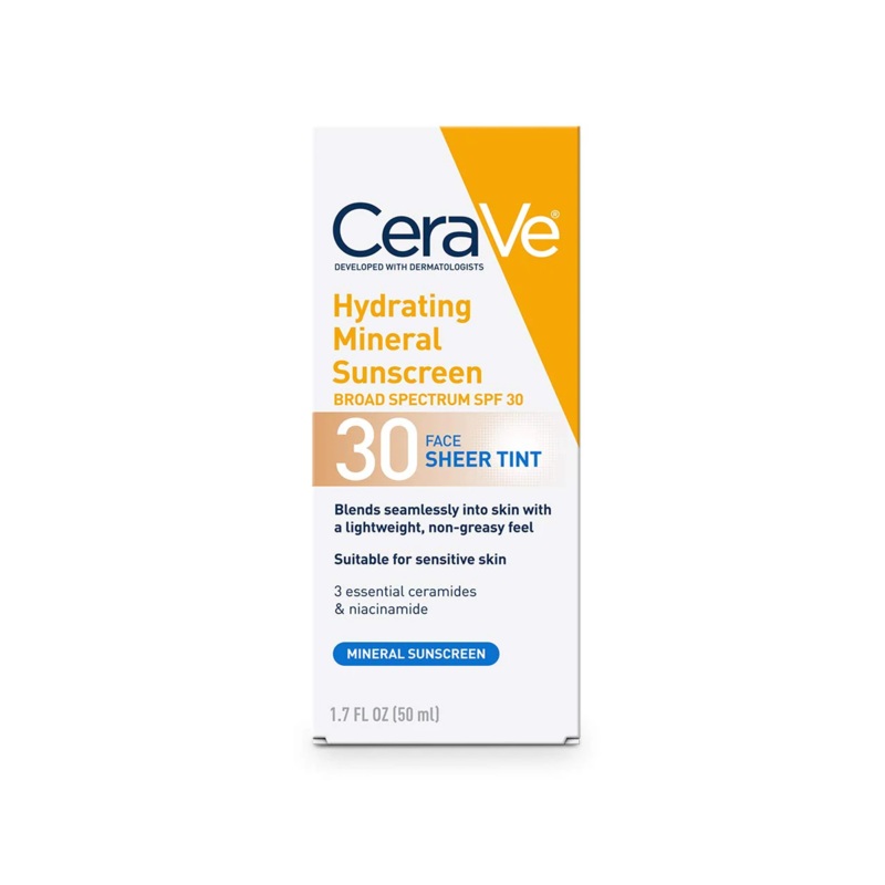 Cerave Hydrating Mineral Sunscreen SPF30 Face Sheer Tint – 50ml