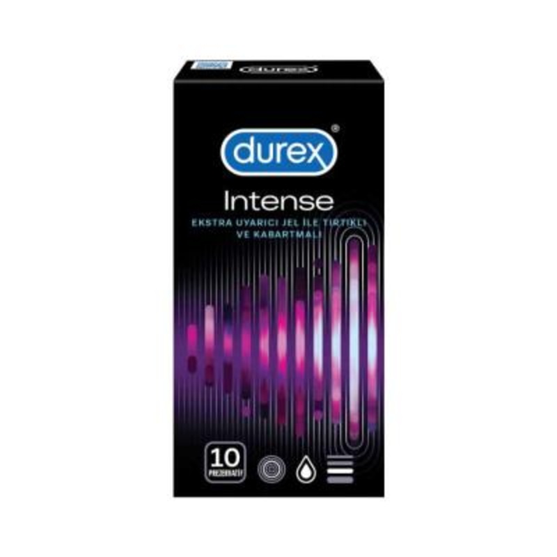Durex Intense Ribbed & Dotted Condoms: Enhanced Sensitivity, Reliable Protection – 10 Count