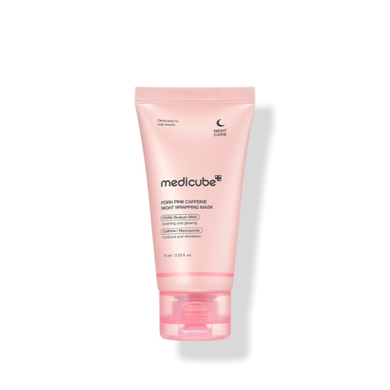 Medicube PDRN Pink Caffeine Night Wrapping Mask  75ml | Firming, De-Puffing Overnight Mask with High-Purity Salmon PDRN