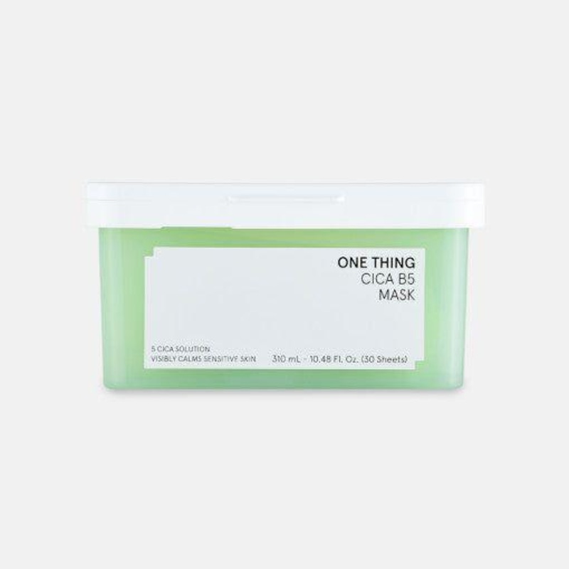 ONE THING Cica B5 Mask – 310ml (30 Sheets) | Soothing & Hydrating Sheet Mask