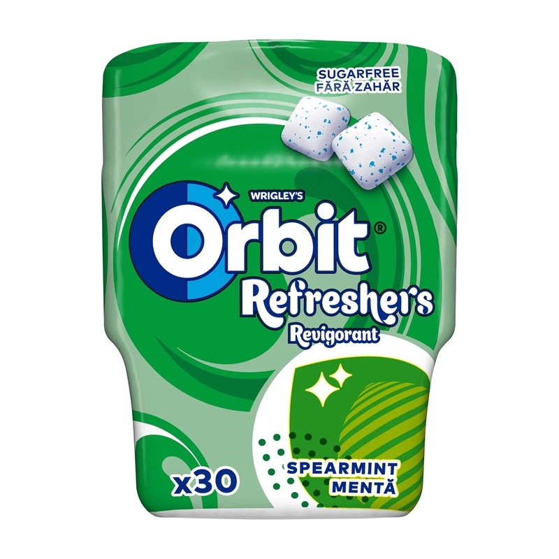 Orbit Refreshers Chewing Gum Spearmint, 30 Count