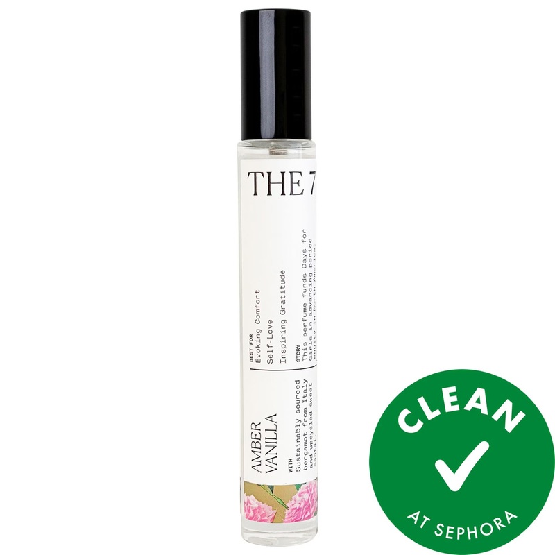 The 7 Virtues Amber Vanilla Perfume Travel Spray: Warm & Spicy, Long-Lasting, Vegan & Cruelty-Free – Ethical Scent for Self-Love & Period Equity