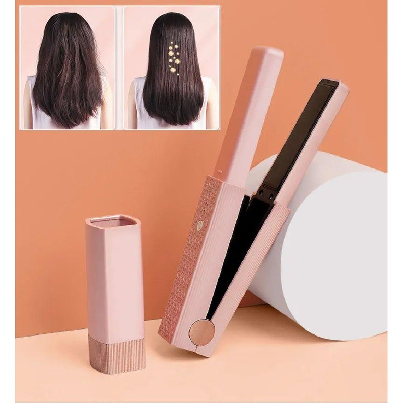 2-in-1 Hot Comb and Curler: Salon-Quality Hair at Home Pink