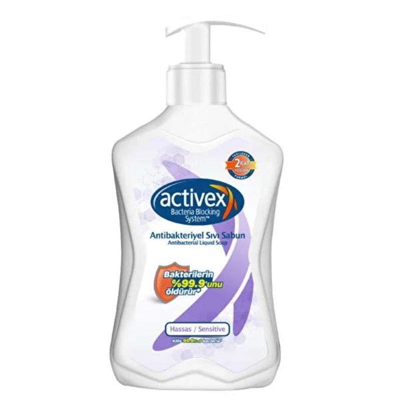 Activex Antibacterial Liquid Hand Soap for Sensitive Skin – Kills 99.9% of Bacteria, Moisturizing, Hygienic Hand Wash, Refillable (16.91 fl oz)