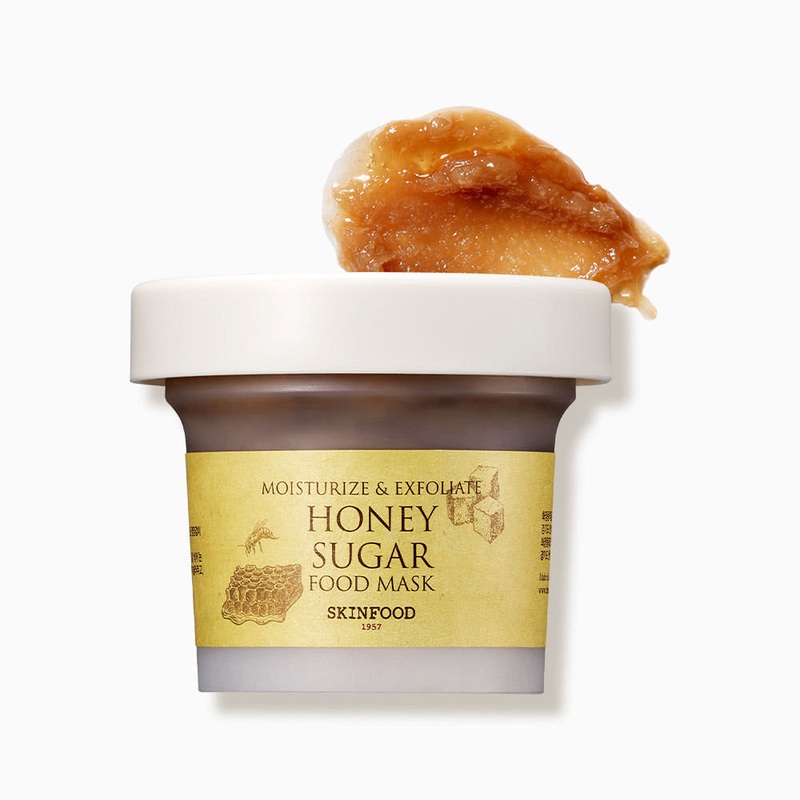 SKINFOOD Honey Sugar Food Mask  120g | Exfoliating & Hydrating Wash-Off Mask with 36% Black Sugar & Strawberry Extract