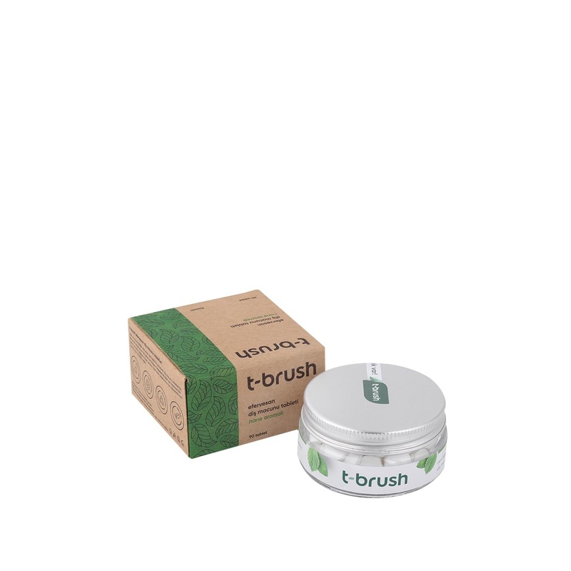 T-Brush Effervescent Toothpaste Tablets – Mint Flavor, Fluoride, 90 Count – Travel Friendly Oral Hygiene