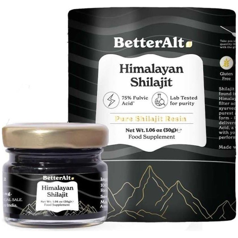 BetterAlt Pure Himalayan Shilajit Resin – High Potency Gold Grade | 75 Servings 1 Count (Pack Of 1)