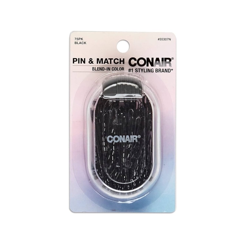 Conair Pin & Match Bobby Pins s Black – Includes Storage Container – 90 pcs