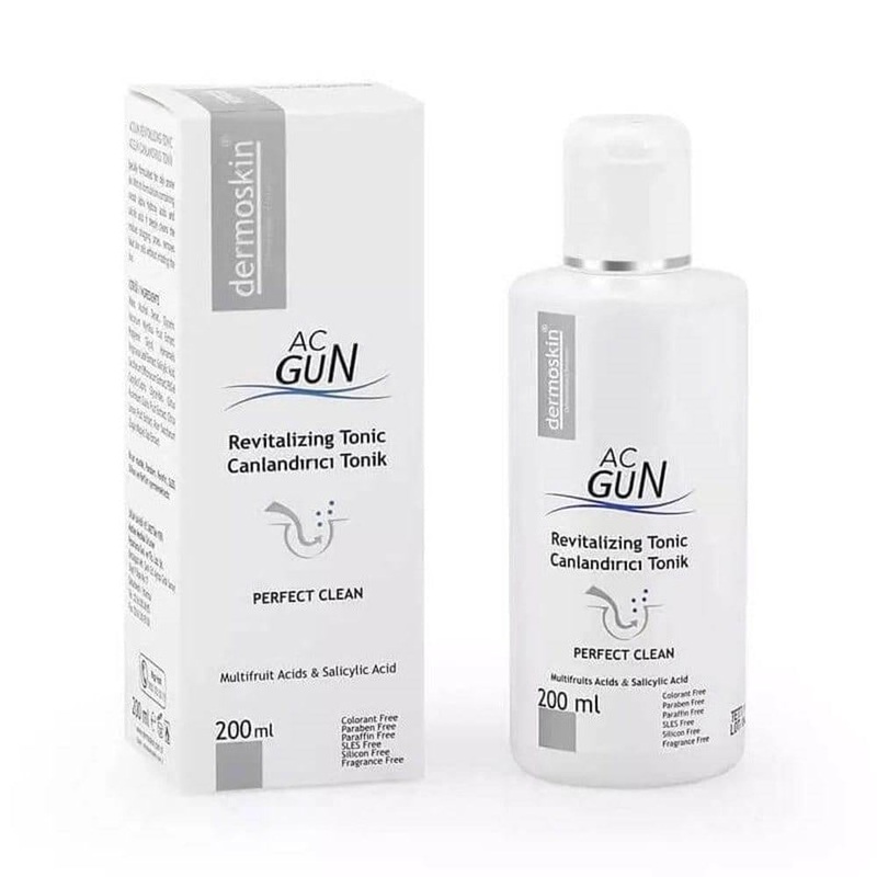 Dermoskin Acnegun Revitalizing Toner for Acne-Prone Skin – Deep Cleansing, Salicylic Acid, 6.76 fl oz