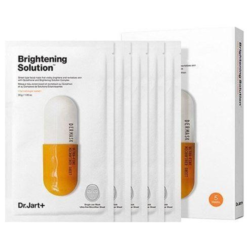 Dr.Jart+ Dermask Brightening Solution Face Mask (5 Sheets) | Radiance Boost & Instant Glow