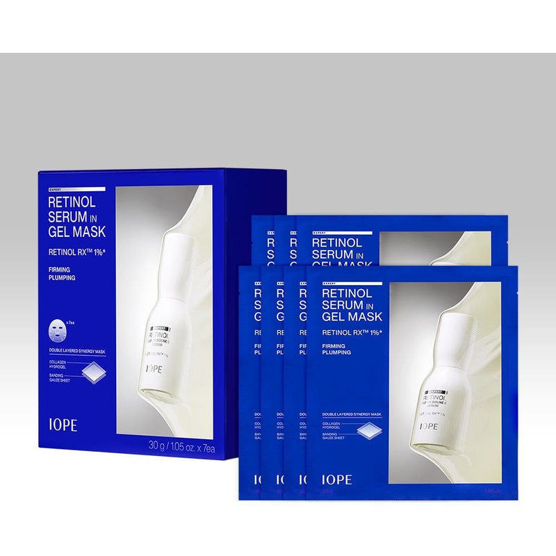 IOPE Retinol Serum In Gel Mask  30g x 7ea | Intensive Firming & Anti-Ageing Retinol Sheet Mask Set
