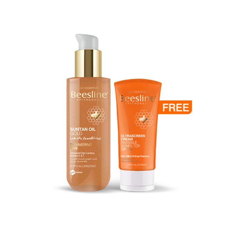 Beesline Suntan Oil Gold + Ultrascreen Cream Invisible Sunfilter Offer