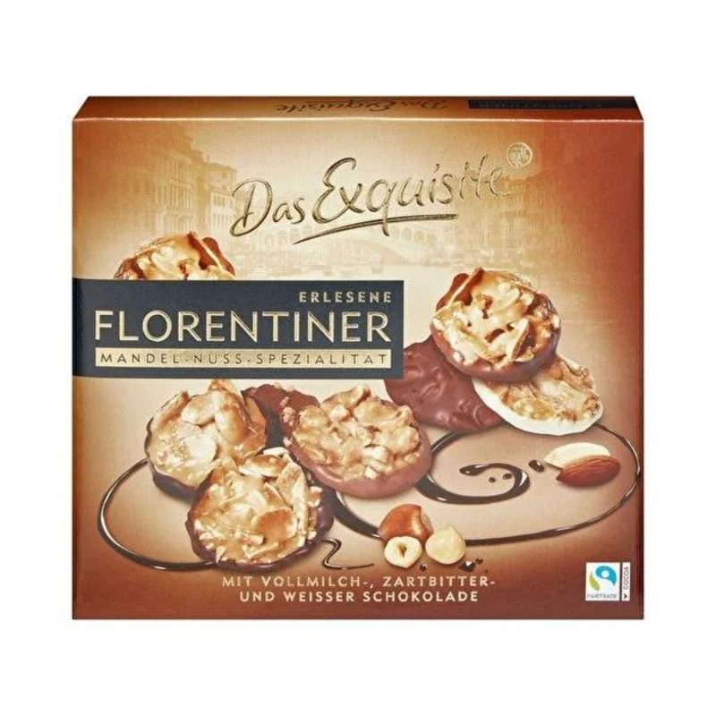 Dex Cikolata Florentiner: Gourmet Almond Hazelnut Chocolate Box – Milk, Dark & White Chocolate – The Perfect Specialty Chocolate Gift
