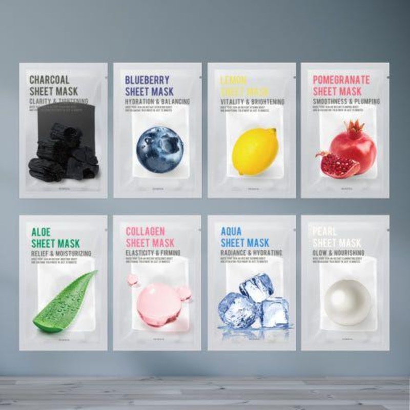 EUNYUL Purity Facial Sheet Mask Pack Set  22ml*10ea (8 Types) | Hydrating & Nourishing Face Masks for Healthy, Glowing Skin ALOE