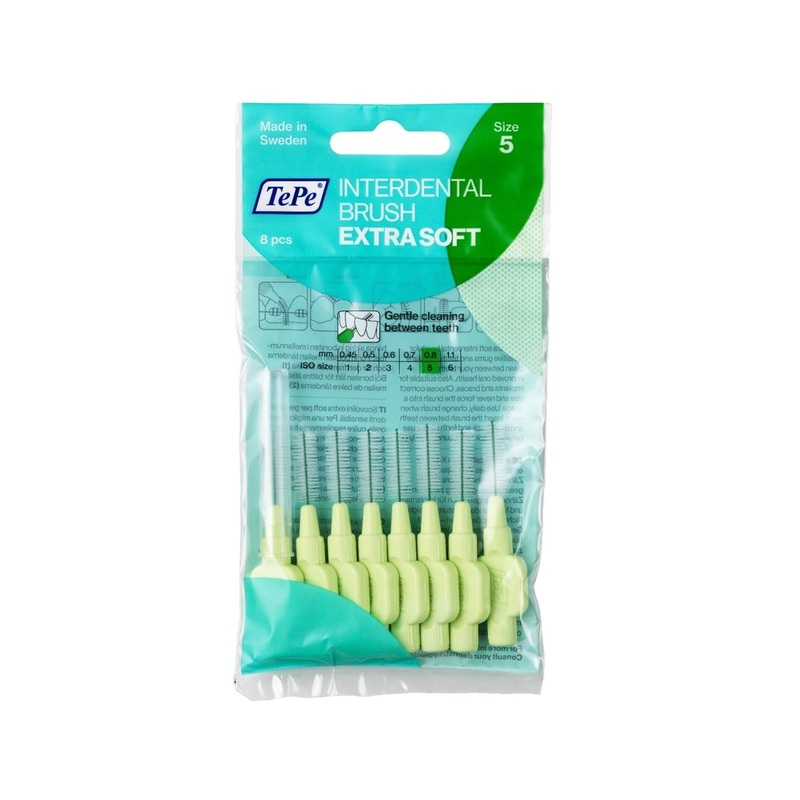 Tepe Extra Soft 0.8 mm Interdental Brush – Gentle on Gums, 8-Pack Oral Hygiene Tools