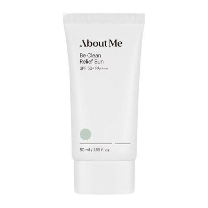 About Me Be Clean Relief Sun SPF 50+ PA++++  Non-Nano Physical Sunscreen (50ml)