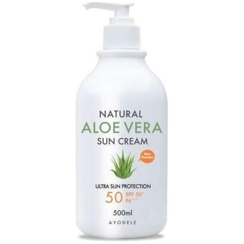 AYODELE Natural Aloe Vera Sun Cream – 500ml (Organic UV Protection)