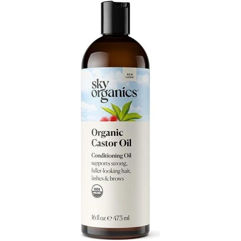 Sky Organics Organic Castor Oil – 473ml 100% Pure, Cold-Pressed, Multi-Use Moisturizer