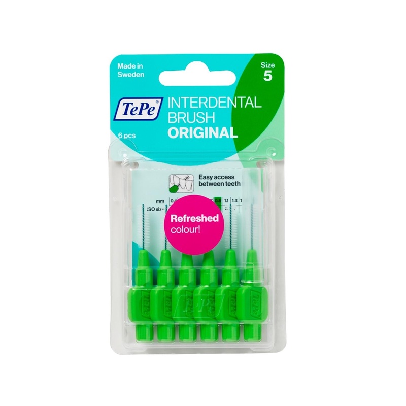 Tepe 0.8 mm Green Interdental Brushes – Pack of 6 for Effective Oral Hygiene