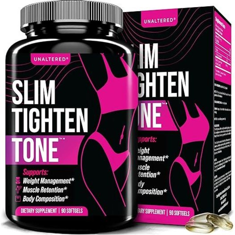 UNALTERED Slim Tighten Tone Dietary Supplement – 90 Softgels | Natural CLA Fat Burner for Belly Fat, Bloating Relief & Hormonal Weight Management