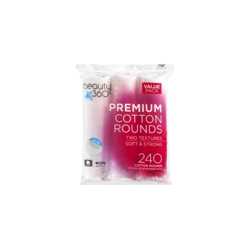 Beauty 360 Premium Cotton Rounds 240 Rounds