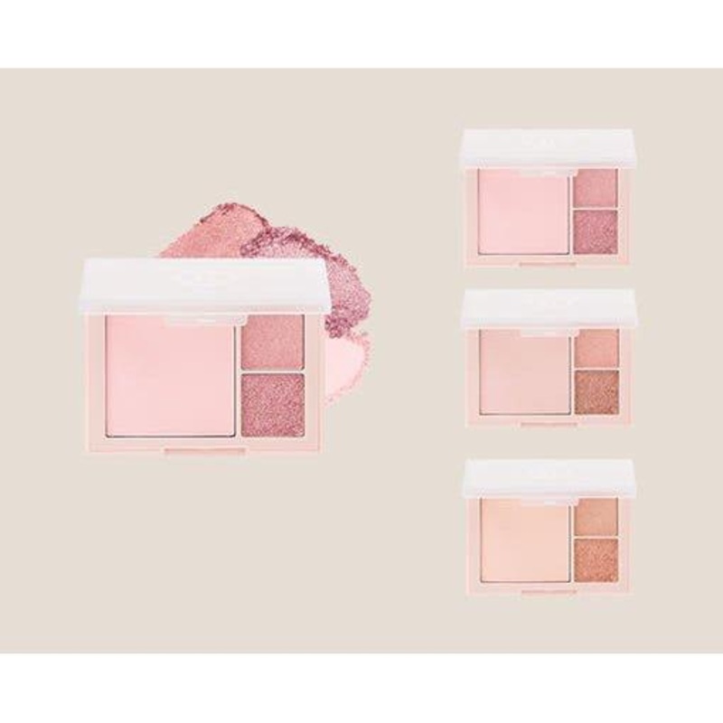 Dinto Cheek & Eye Multi-Use Palette  6.5g (3 Colors)  Playful, Petal-Soft Colour for Eyes & Cheeks  Whimsical Glow in One Palette 762 Pink Chat