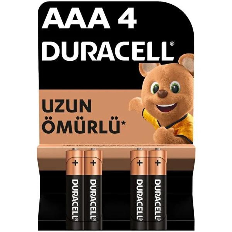 Duracell AAA Alkaline Batteries – 4 Pack – 1.5V – Long Lasting Power for Electronics – Reliable High Drain Performance