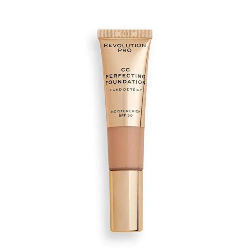 Revolution Pro Fondten CC Perfecting F3 Foundation CC Cream – Anti-Aging, SPF 30, Hyaluronic Acid, Long-Lasting Coverage